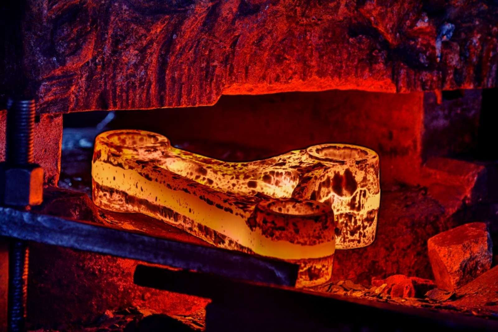 Forging and Hot Forming a white car is parked in a garage